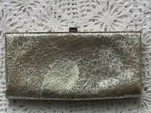 Vintage Julius Resnick Clutch Purse Embossed Leaf Silver Tone Frame 8” W X 4” H - Picture 1 of 11
