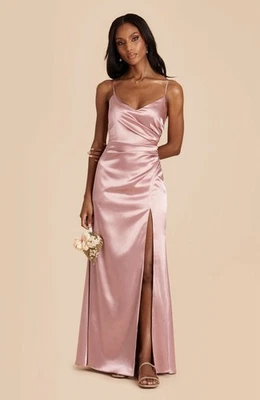 NUEVO CON ETIQUETAS Birdy Grey Catherine XS Inglés Rosa Brillante Satén Dama Vestido Baile de graduación Otoño Foto 1 de 4