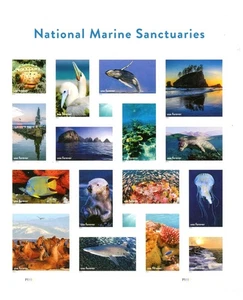 National Marine Sanctuaries Full MNH Sheet of 16 FOREVERS Scott's 5713 (a to p) - Bild 1 von 2
