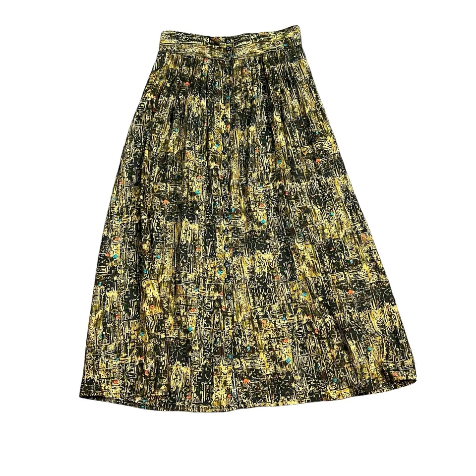 Herve Leger винтажная женская юбка 9 / 10 кнопка спереди абстрактный дизайнер искусства ретро - Изображение 1 из 4