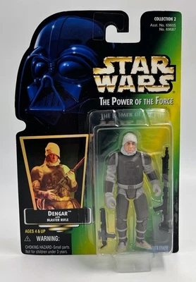 Figura de acción Star Wars POTF Dengar 1997 con rifle bláster y bláster Foto 1 de 4