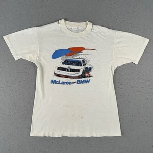 Vtg Early 80s McLaren BMW E21 320i Turbo Racing T-Shirt Single Stitch Medium - Picture 1 of 22