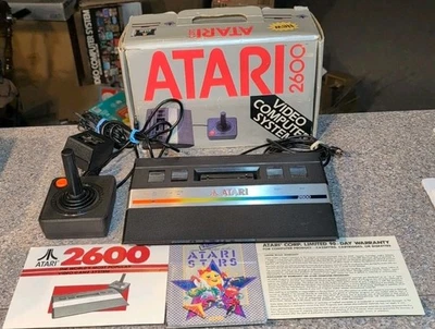 Authentic USA Atari 2600 Jr. Junior Rainbow Console  - Tested Silver - Image 1 of 4