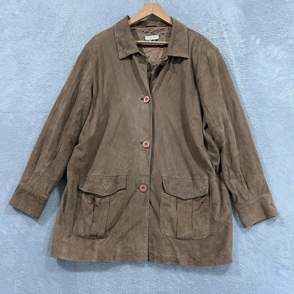 Винтажная женская кожаная куртка Isabella Bird XL замшевое пальто на пуговицах вестерн - Изображение 1 из 4