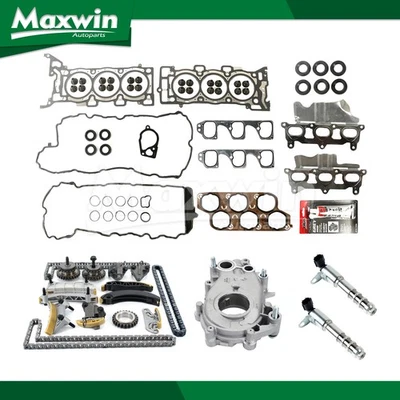 Juego de juntas de culata kit de cadena de distribución bomba de aceite solenoide apto para Buick Cadillac SRX 3,6 L Foto 1 de 4