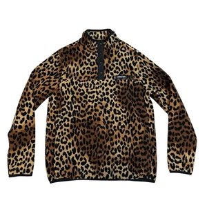Chaqueta polar Lands' End Pullover a presión animal guepardo estampado de leopardo talla S - Imagen 1 de 7