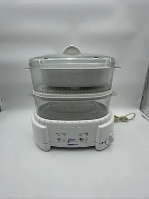 Oster Electric Food Steamer Rice Cooker Designer Instant Steam 2 Tier Model 4711 - Image 1 of 4