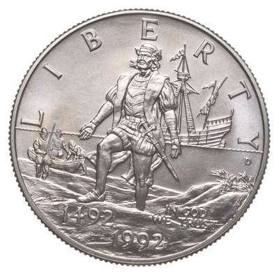 1992-D Unc Columbus Commemorative Half Dollar *8568 - Image 1 of 3