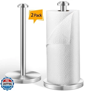 AOSION 2 Piece Stainless Steel Weighted Paper Towel Holder Countertop, Silver - Zdjęcie 1 z 5
