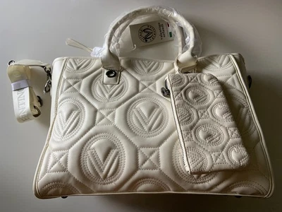 NEW Valentino Orlandi V-4002G Quilted Leather Tote Crossbody & Wallet WHITE $359 - Image 1 of 4