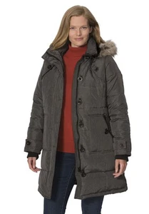 Woman Within Plus Size Heathered Down Puffer Coat - Picture 1 of 11