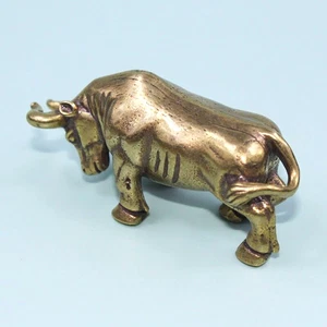 Solid Brass Bull Figurine Statue Animal Figurines Toys House Desktop Decoration - Picture 1 of 4