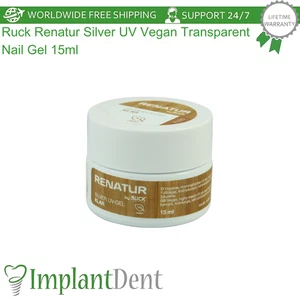 Ruck Renatur Silver UV Vegan Transparent Nail Gel 15ml Light-cure Anti-Fungal - Picture 1 of 3