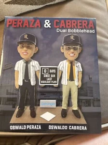 Peraza Cabrera Railriders Yankees Office Themed Dual Bobblehead SGA NIB - Picture 1 of 1
