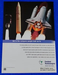 1999 CORDANT TECHNOLOGIES HOWMET - HUCK - THIOKOL U.S. SPACE SHUTTLE ANNUNCIO STAMPA - Foto 1 di 1