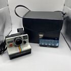 Vintage Polaroid SX70 One Step Land Camera Rainbow Stripe UNTESTED W/CASE FLASH!