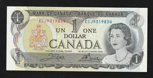 Bank of Canada, $1 Dollar, 1973, QEII Banknote, Crow & Bouey Uncirculated - Picture 1 of 2