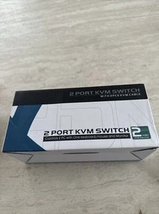 Yinker VGA KVM Switch, 2 Port USB VGA KVM Switch w/2 KVM Cables & 3 USB Hubs for - Picture 1 of 7