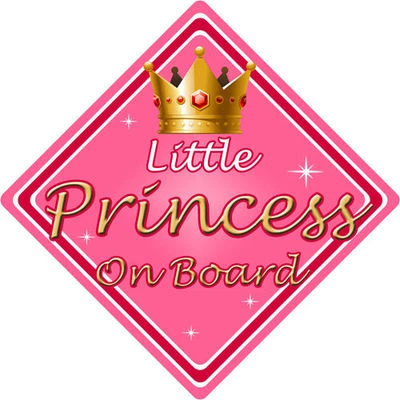 CAR SIGNS DIRECT Baby an Bord Autoschild ~ kleine Prinzessin an Bord ~ rosa