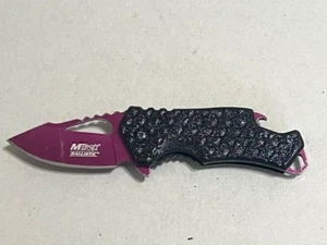 MTECH USA A882 pink Spring ASSIST Folding Knife WITH Pink Blade&Black Handle  3" - Picture 1 of 6