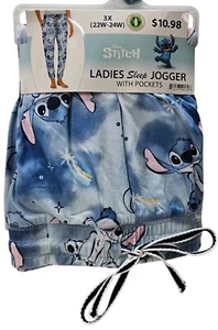 Disney Stitch Galaxy Pantaloni Jogger Donna Sonno Taglia 3X (22W-24W) Nuovi - Foto 1 di 2