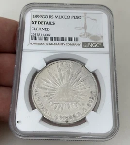 Mexico 1899 Go RS Silver Peso XF Details Cleaned  - 95212 - Picture 1 of 4