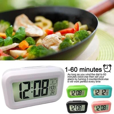 Digital Display Alarm Clock Battery Operated Snooze Night Design light H6W4 - Image 1 of 4