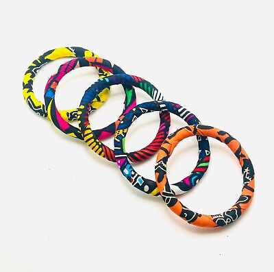 Handmade African Print Tribal Ankara Colourful Hard Bangle Bracelet - 5 Options • 3.99£