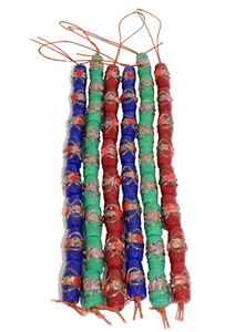 6 Strands Lamp Work Glass Beads 11x22mm Wedding Cake Beads in 3 colors - Picture 1 of 2