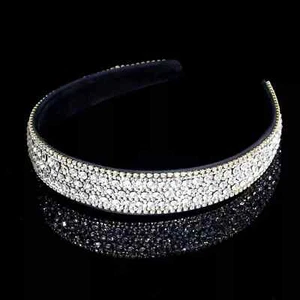 Strass Stirnband Damen Mädchen Mode Silber Stirnband Glitzer Funkelnd Kristall Di - Bild 1 von 6