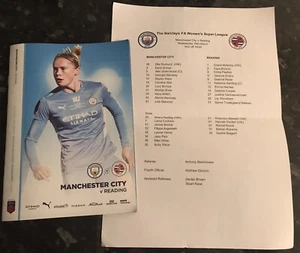 MANCHESTER CITY WOMEN V READING LADIES 16.03.2022 * MINT * + TEAMSHEET - Picture 1 of 1