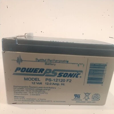 Batería recargable de plomo-ácido Power Sonic sellada 12 V 12,0 Amr. no derramable Foto 1 de 4