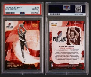 ๐PSA 10:POP 1๐ 2023 Court Kings #198 Kris Murray Rookies IV Trail Blazers RC - Picture 1 of 2