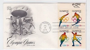 TurtlesTradingPost- Olympics 1976 #1695-98 FDC- Artcraft Cachet Mr Zip Block - Picture 1 of 1