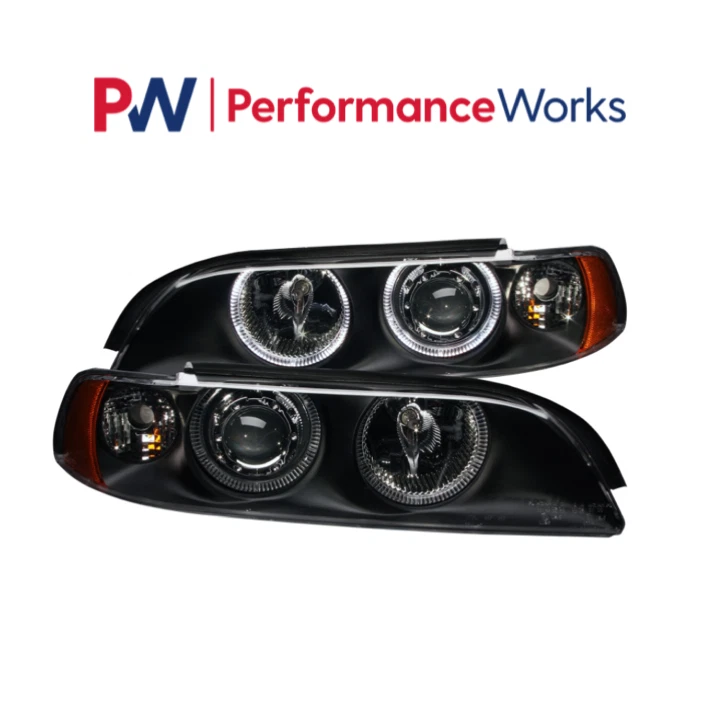 Faros Anzo 121017 negros con reflector de halo para BMW Serie 5 E39 1997-2001 Foto 1 de 1