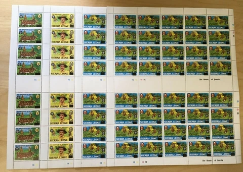 FULL SHEETS Sierra Leone 1985 694-7 - Girl Guides 75th Ann - Set of Sheets - MNH Cover