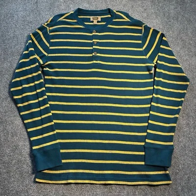 Camisa de Fundición Para Hombres Grande Alta Azul Tejido Waffle Manga Larga Botón Acanalado Puño Foto 1 de 4