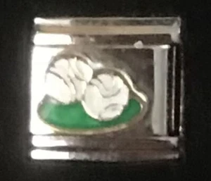 Balls On The Green Italian Charm Enamel Link 9MM K47 - Picture 1 of 1