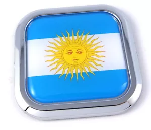 Argentina Flag Square Chrome rim Emblem Car 3D Decal Badge Bumper sticker 2" - Imagen 1 de 8