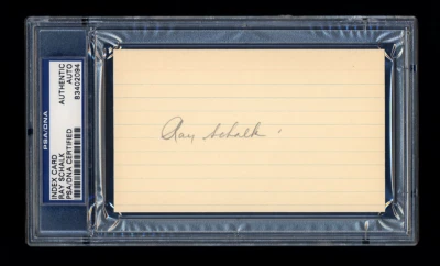 RAY SCHALK PSA/DNA SIGNED INDEX CARD AUTOGRAPHED HOF 1919 WHITE SOX BLACK SOX - Image 1 of 2