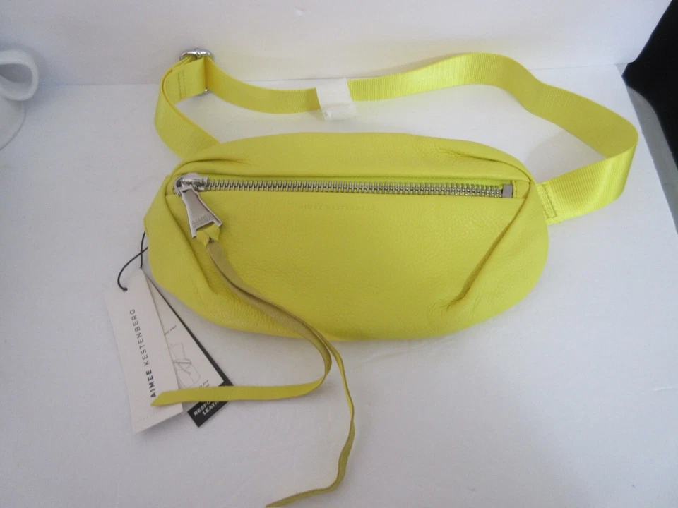 Aimee Kestenberg Milan Belt Bum Leather Bag Silver Pebble Metallic With Tags