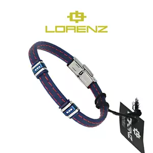Bracciale da uomo in acciaio e caucciù chiusura a scomparsa con brillantini - Picture 1 of 3