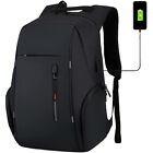 Large Black Laptop Waterproof Backpack Travel Gym School College Bag Rucksack
