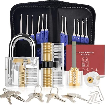 Dietrich 36 Pcs Profi Lockpicking Set 4 Transparente Schlösser Verschlusshülsen - Bild 1 von 4