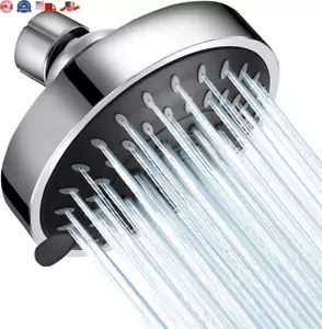 Cabezal de ducha de alta presión HOPOPRO 5 ajustes cabezal de ducha fijo 4 pulgadas de alto F - Imagen 1 de 6