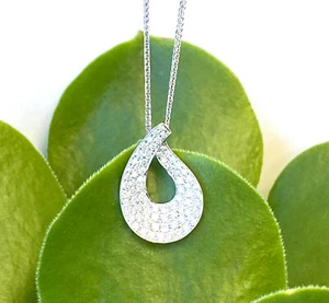 0,60ct. PAVE DIAMANT TROPFEN ANHÄNGER IN 14KT WEISSGOLD - Bild 1 von 1