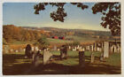 Vintage 1960s Postcard, Cemetery &amp; View of Smithfield Valley, Amenia NY