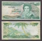 EAST EASTERN CARIBBEAN-ST LUCIA P.22L2  5 DOLLARS SIG 2 PFX E QEII  VF 2211