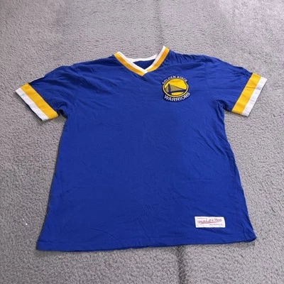 Golden State Warriors Shirt Mens Medium Blue NBA Basketball Mitchell & Ness - Image 1 of 4