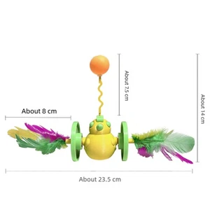 Cat Interactive Toy Feather Chase Toys For Indoor Use Toy With Feathers Fun Pet - Picture 1 of 11